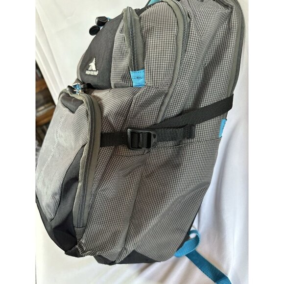 HIGH SIERRA BACKPACK, AQUA/GREY, MULTI-POCKET, 20" X 15", Good COND. - Picture 14 of 16